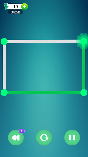 A node-based line puzzle with a dark geometric layout